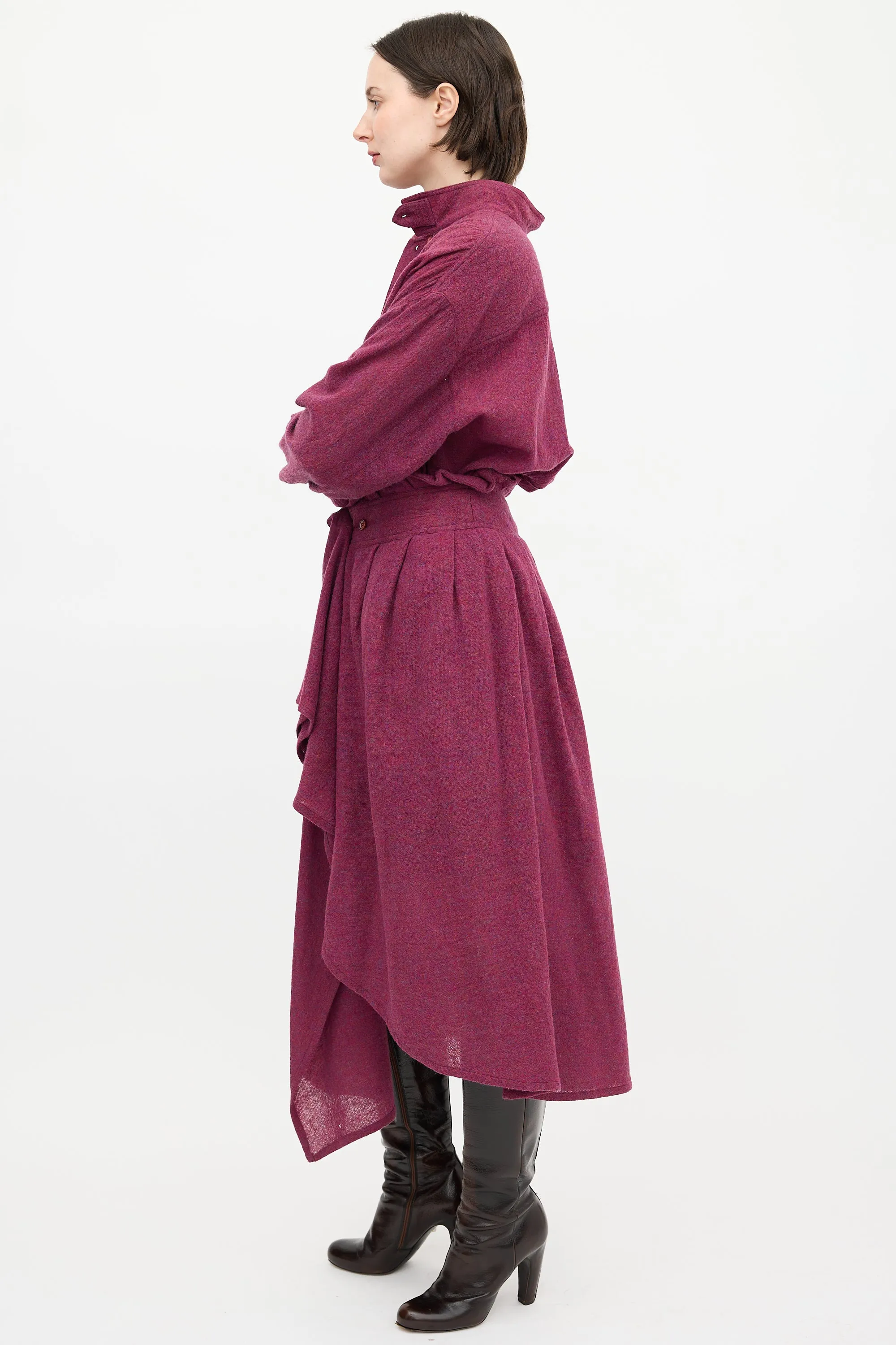 1980s Melange Wool Wrap Skirt