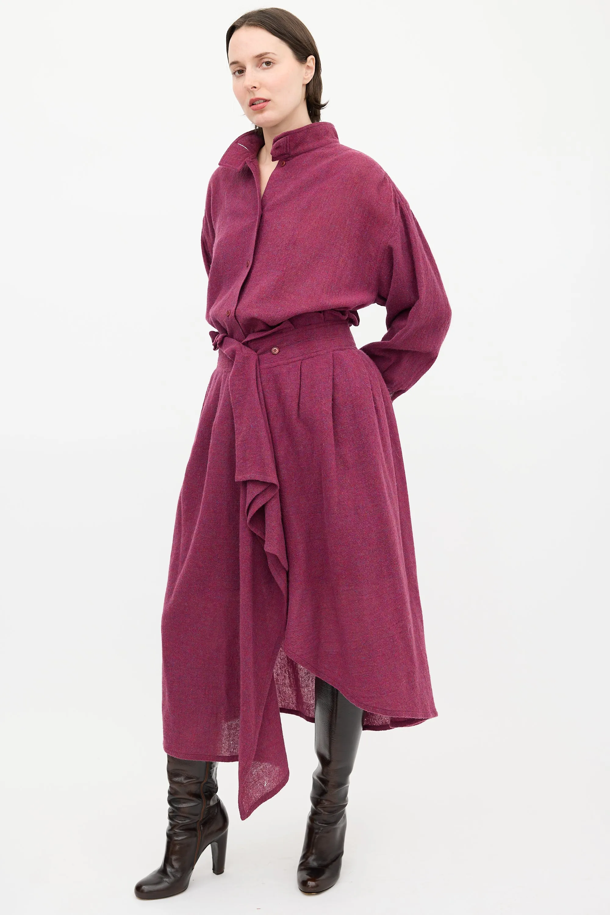 1980s Melange Wool Wrap Skirt