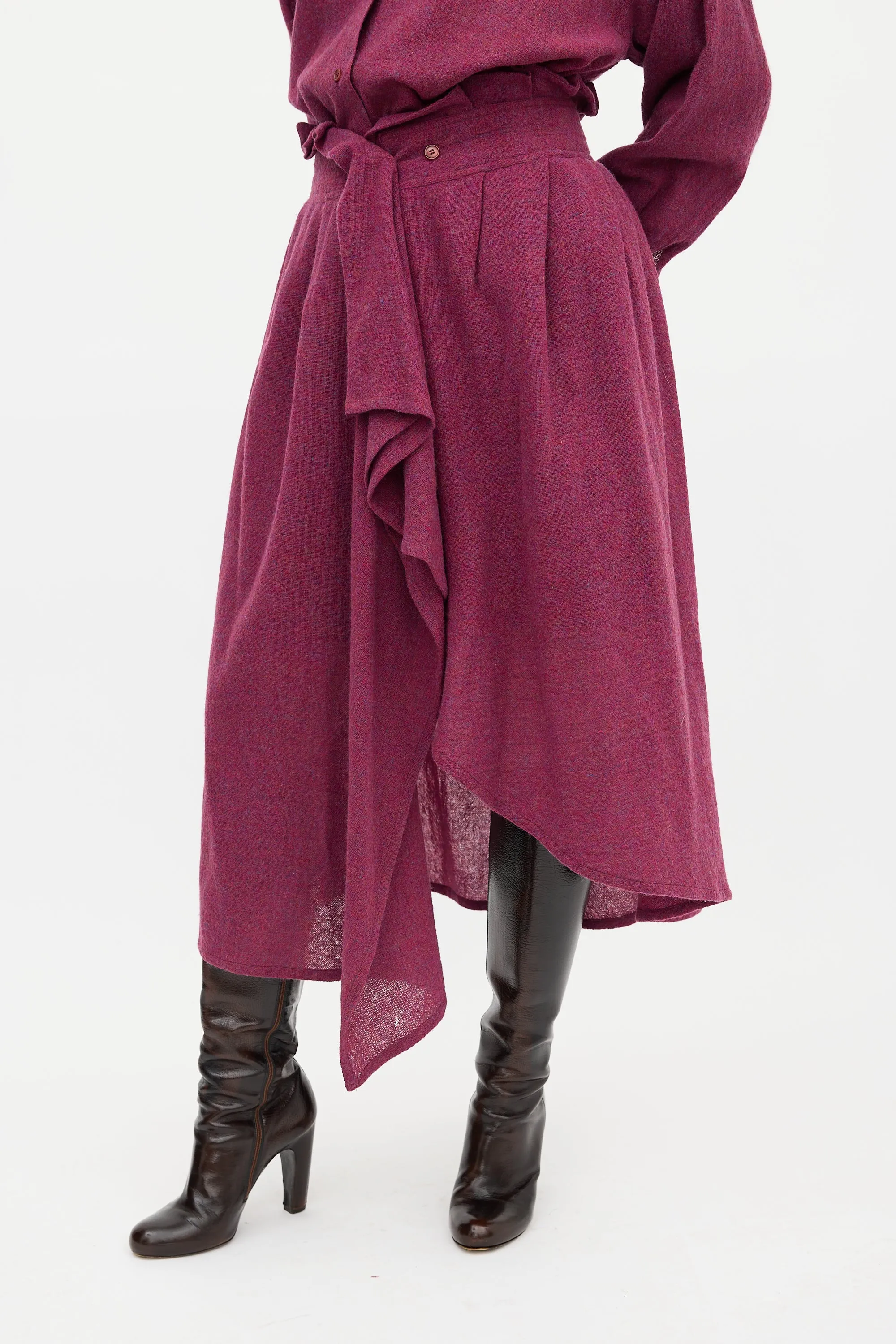 1980s Melange Wool Wrap Skirt
