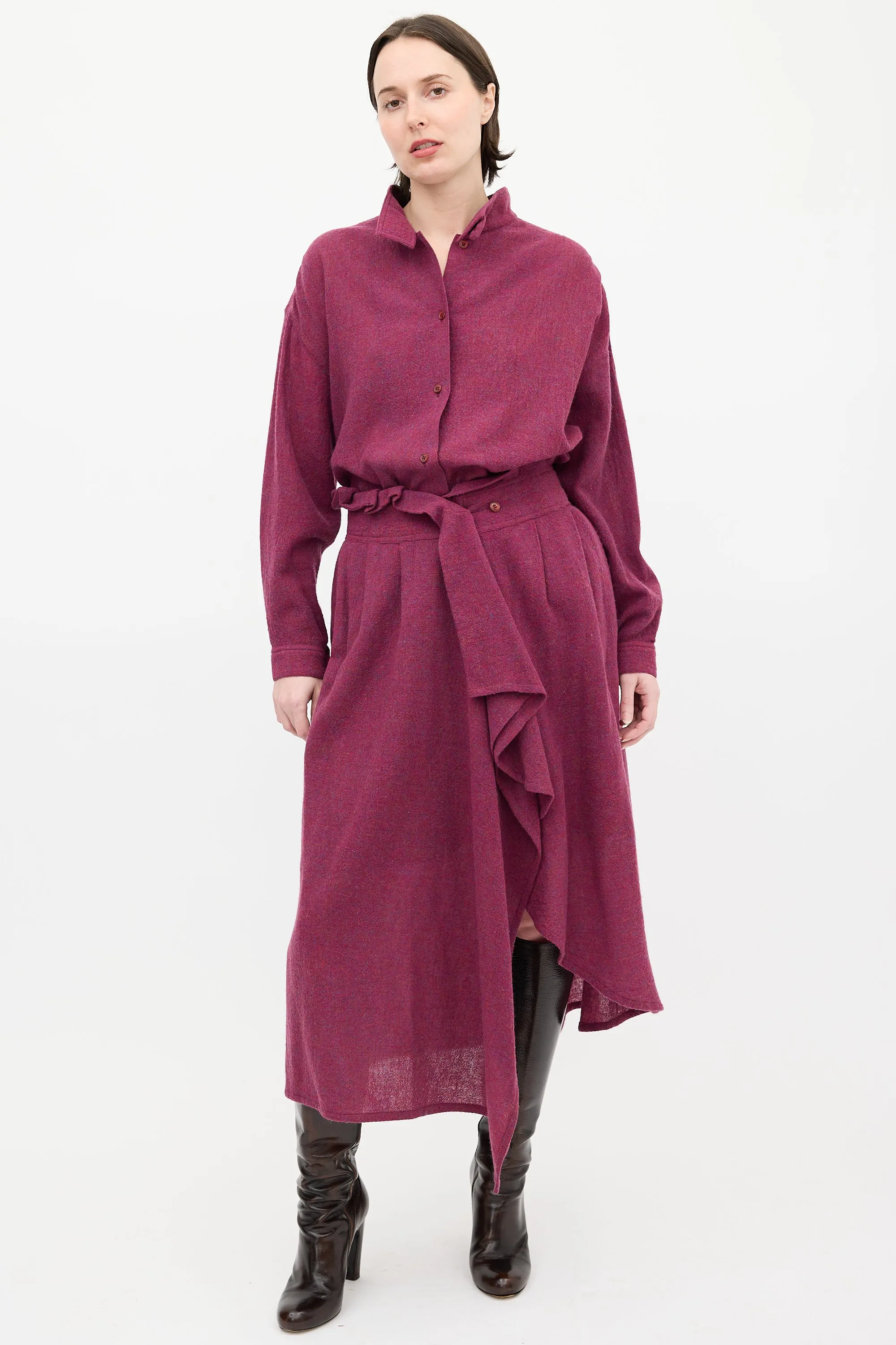 1980s Melange Wool Wrap Skirt