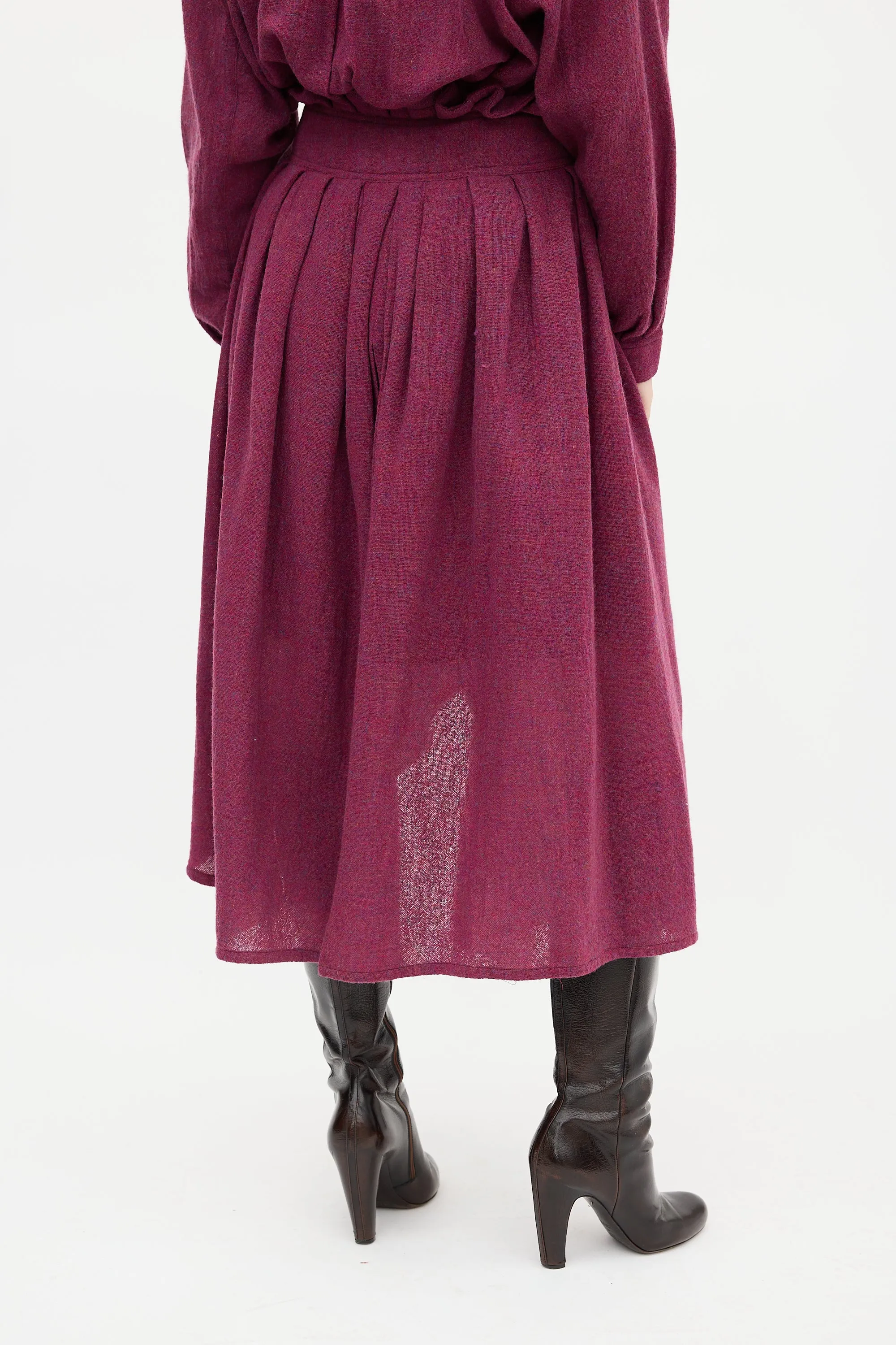 1980s Melange Wool Wrap Skirt