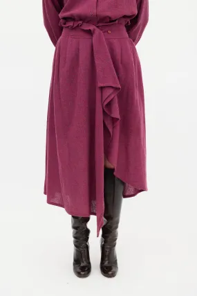 1980s Melange Wool Wrap Skirt