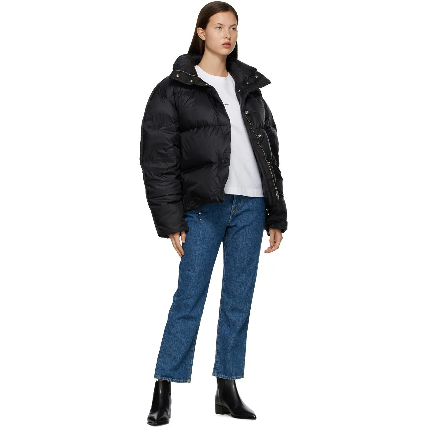 Acne Studios Blue Cropped Straight Fit Jeans
