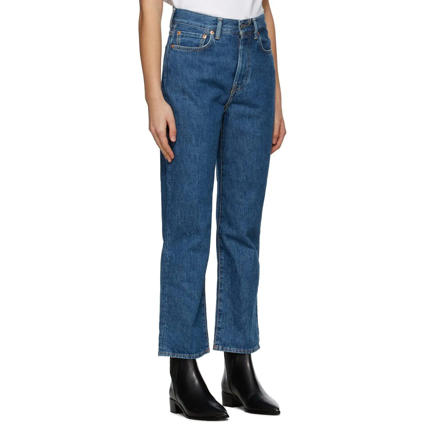 Acne Studios Blue Cropped Straight Fit Jeans