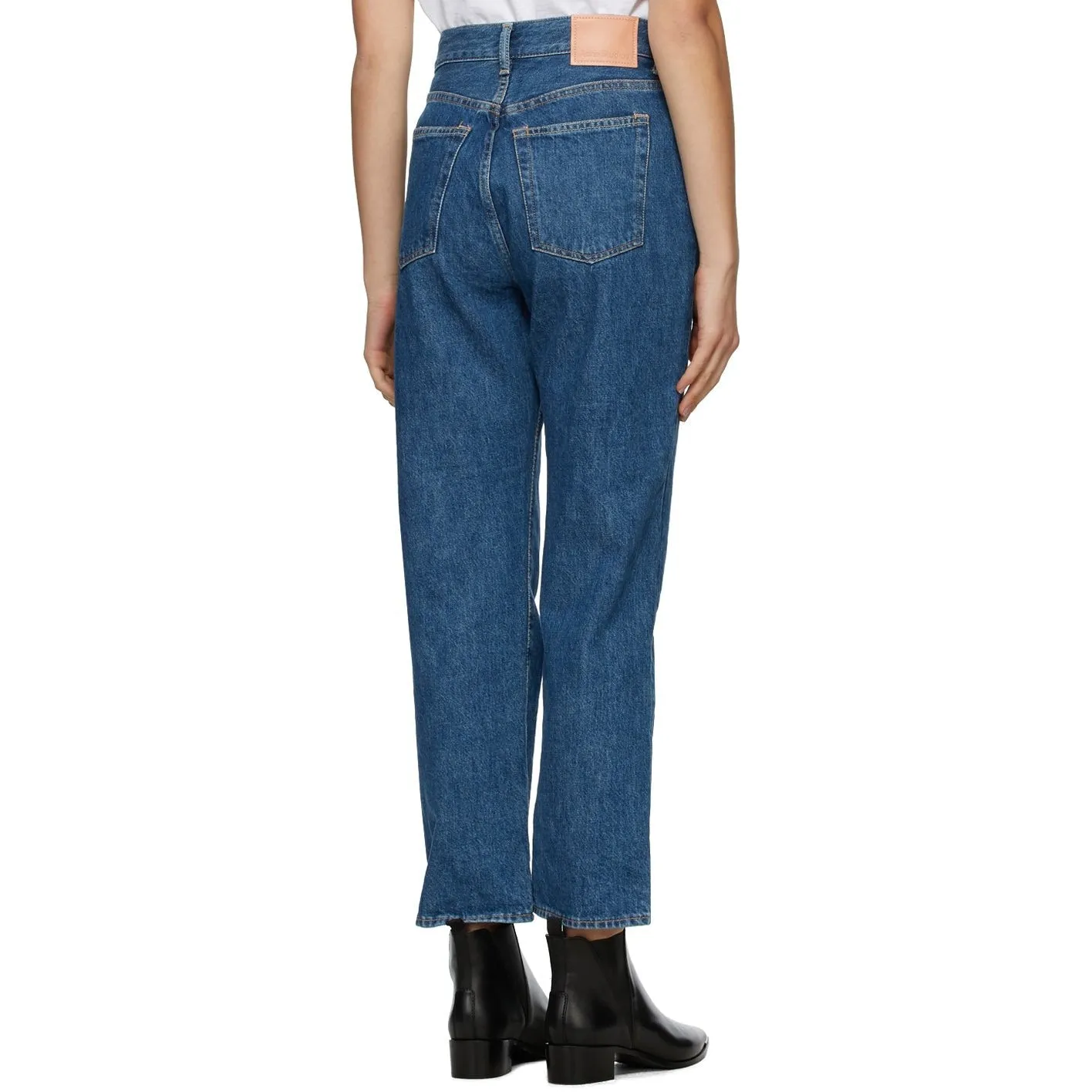 Acne Studios Blue Cropped Straight Fit Jeans