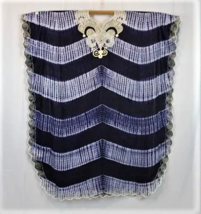 African Bubu / Caftan - Indigo Tie-Dye (01)