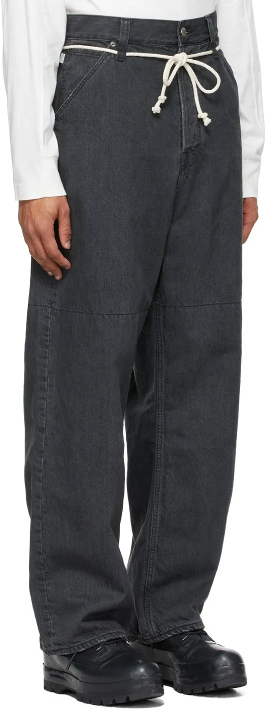 AMBUSH Black Oversized Drawstring Jeans