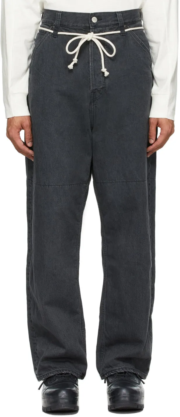 AMBUSH Black Oversized Drawstring Jeans