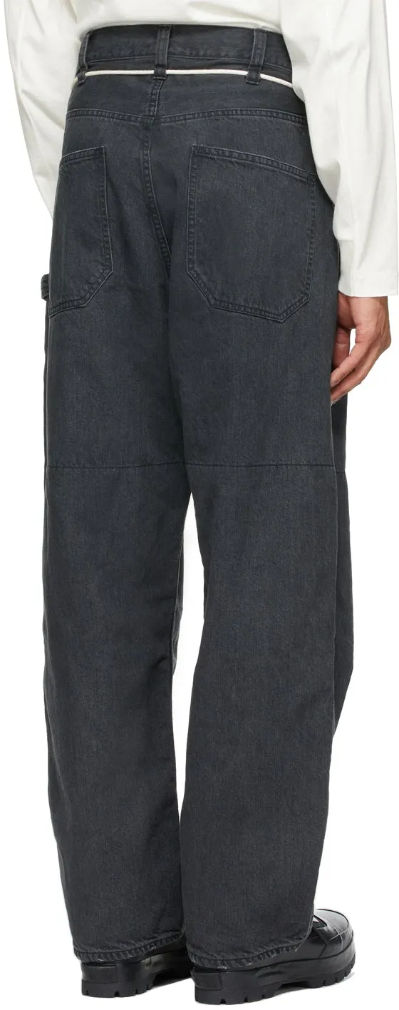 AMBUSH Black Oversized Drawstring Jeans