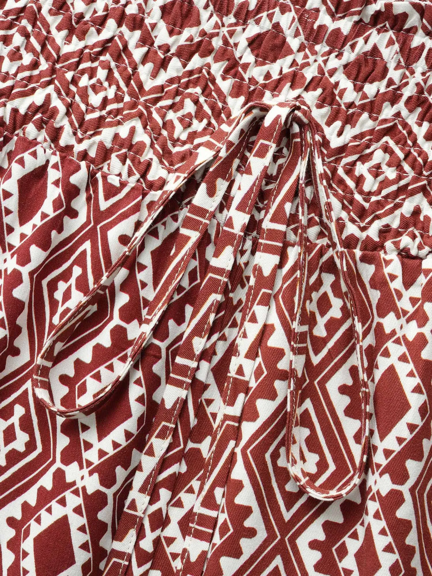 Bandana Paperbag Drawstring Waist Wide Leg Pants