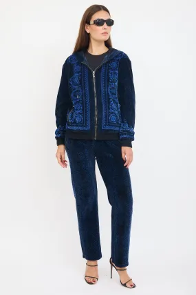 Black & Blue Floral Velour Co-Ord Set