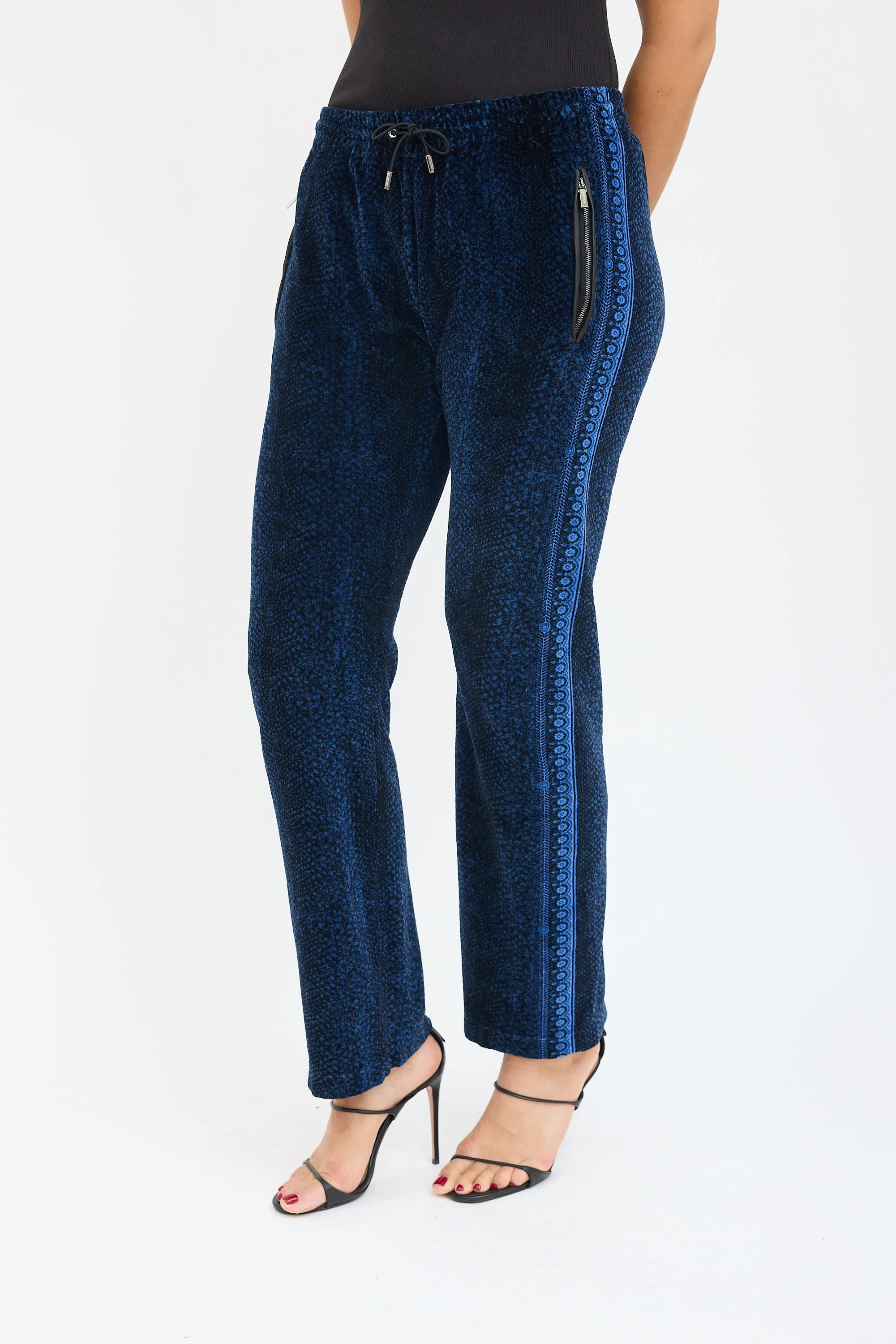 Black & Blue Floral Velour Co-Ord Set