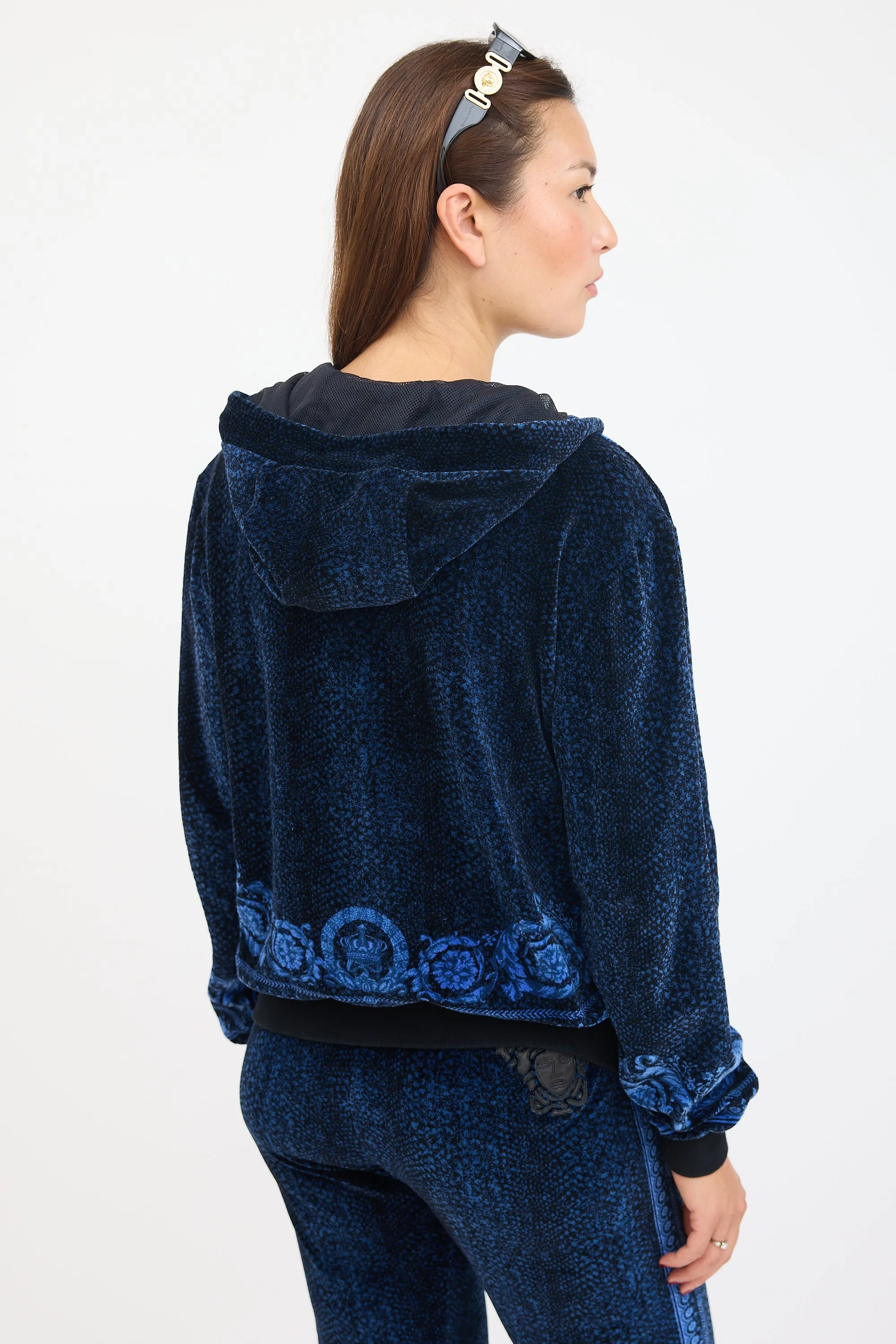 Black & Blue Floral Velour Co-Ord Set