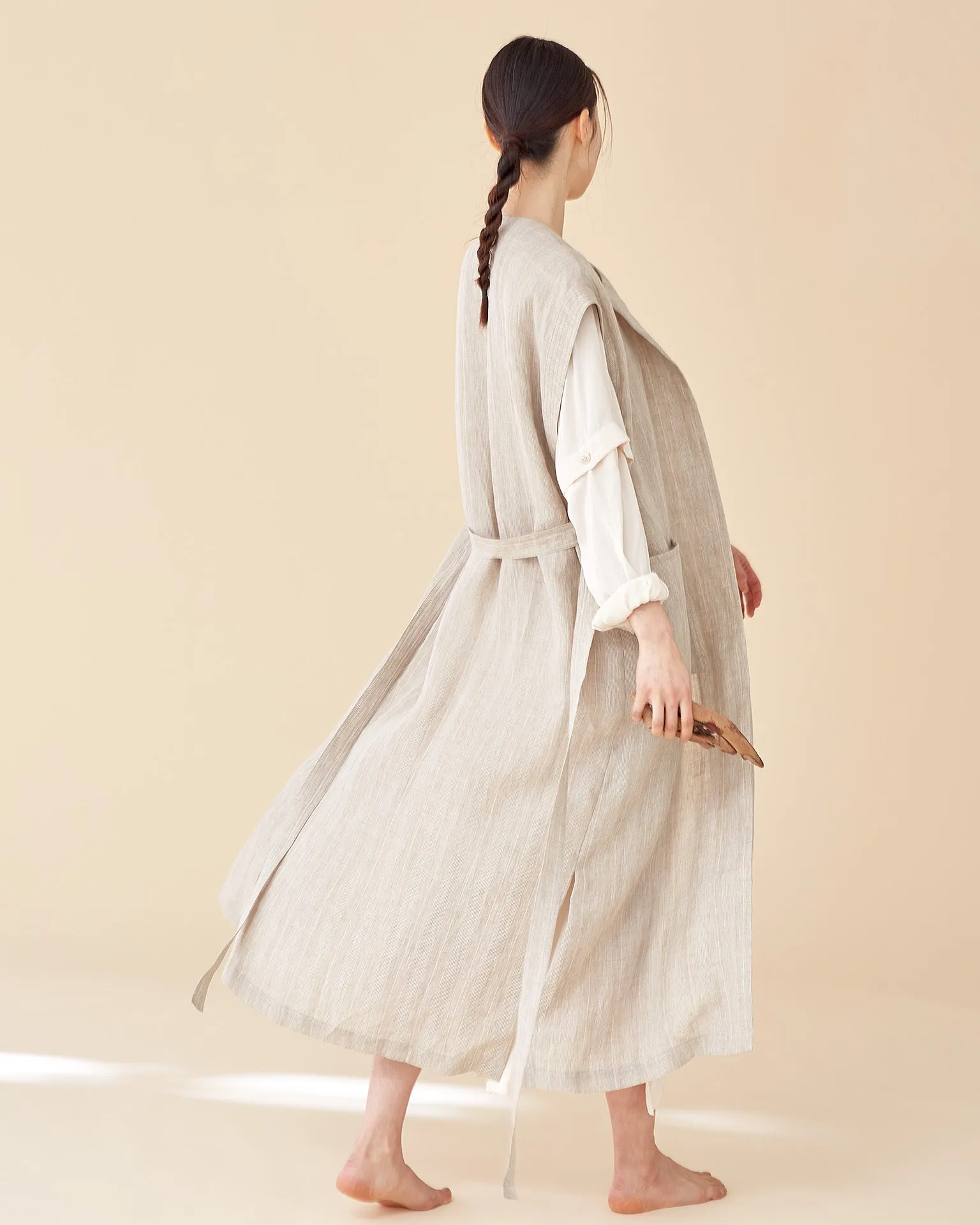Black Walnut Robe / Premium Linen