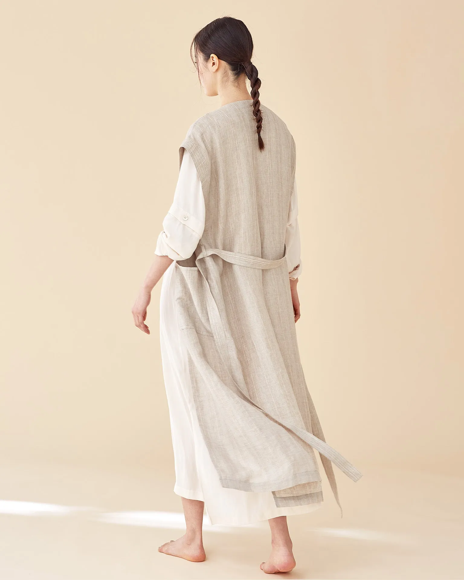 Black Walnut Robe / Premium Linen