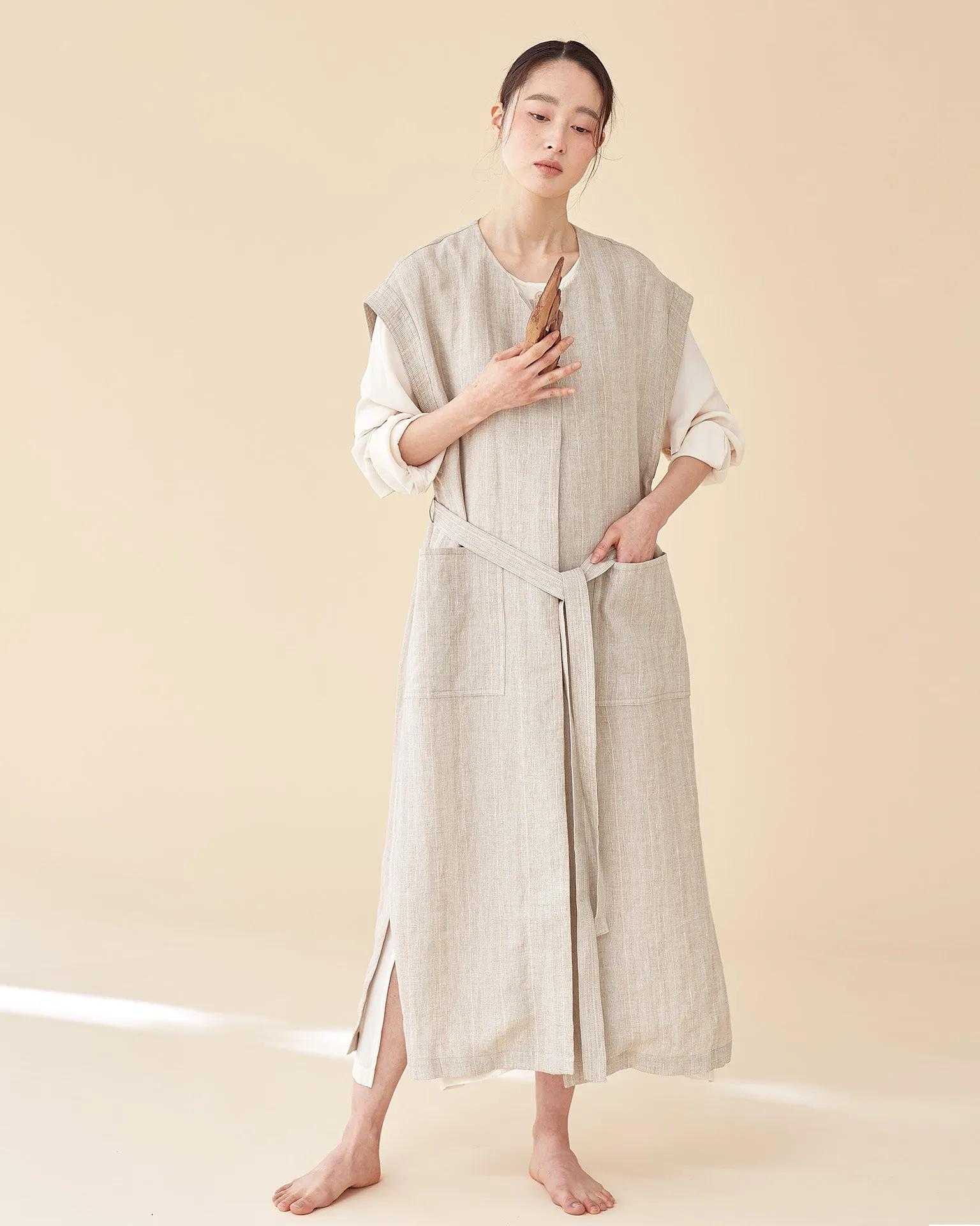 Black Walnut Robe / Premium Linen