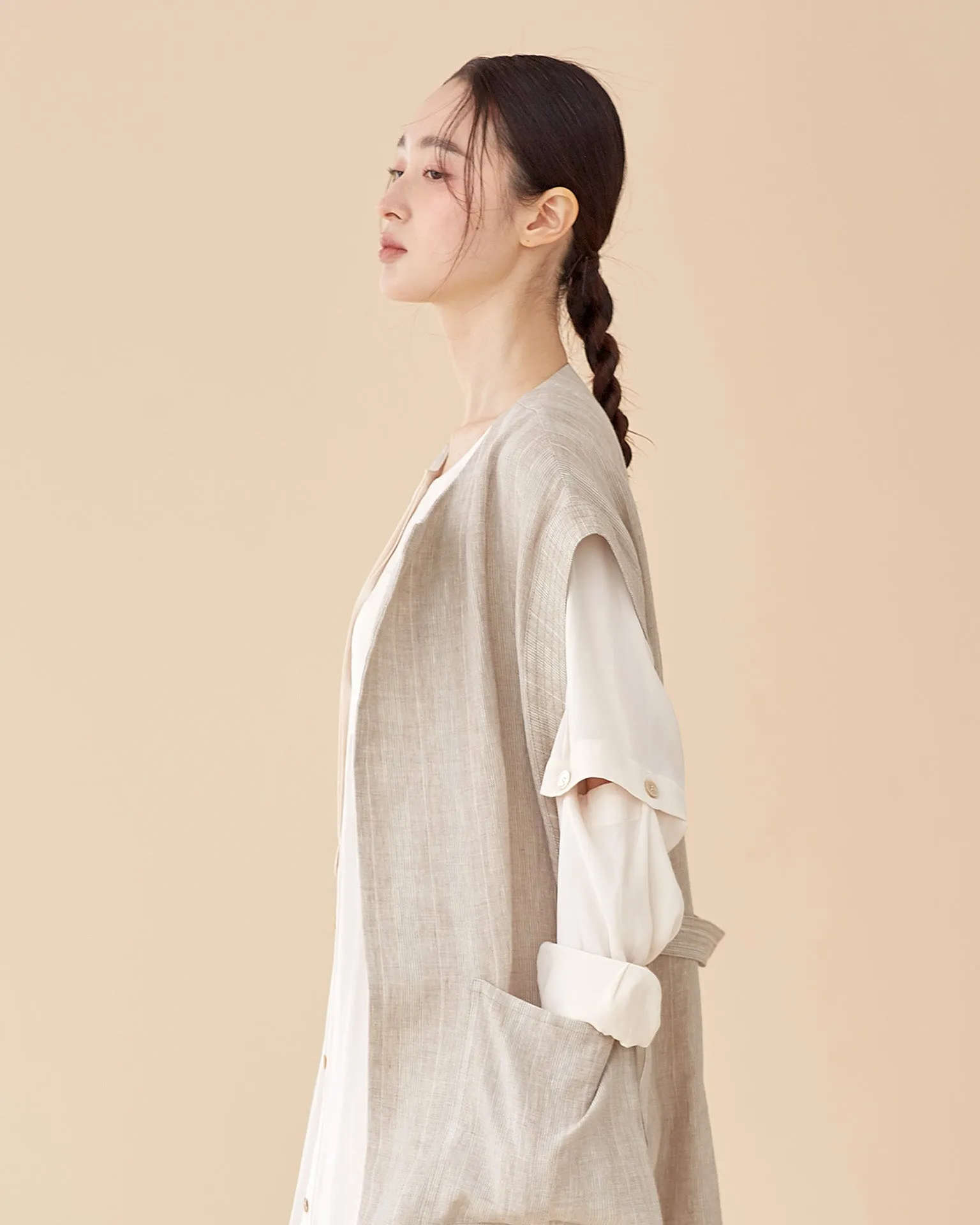 Black Walnut Robe / Premium Linen