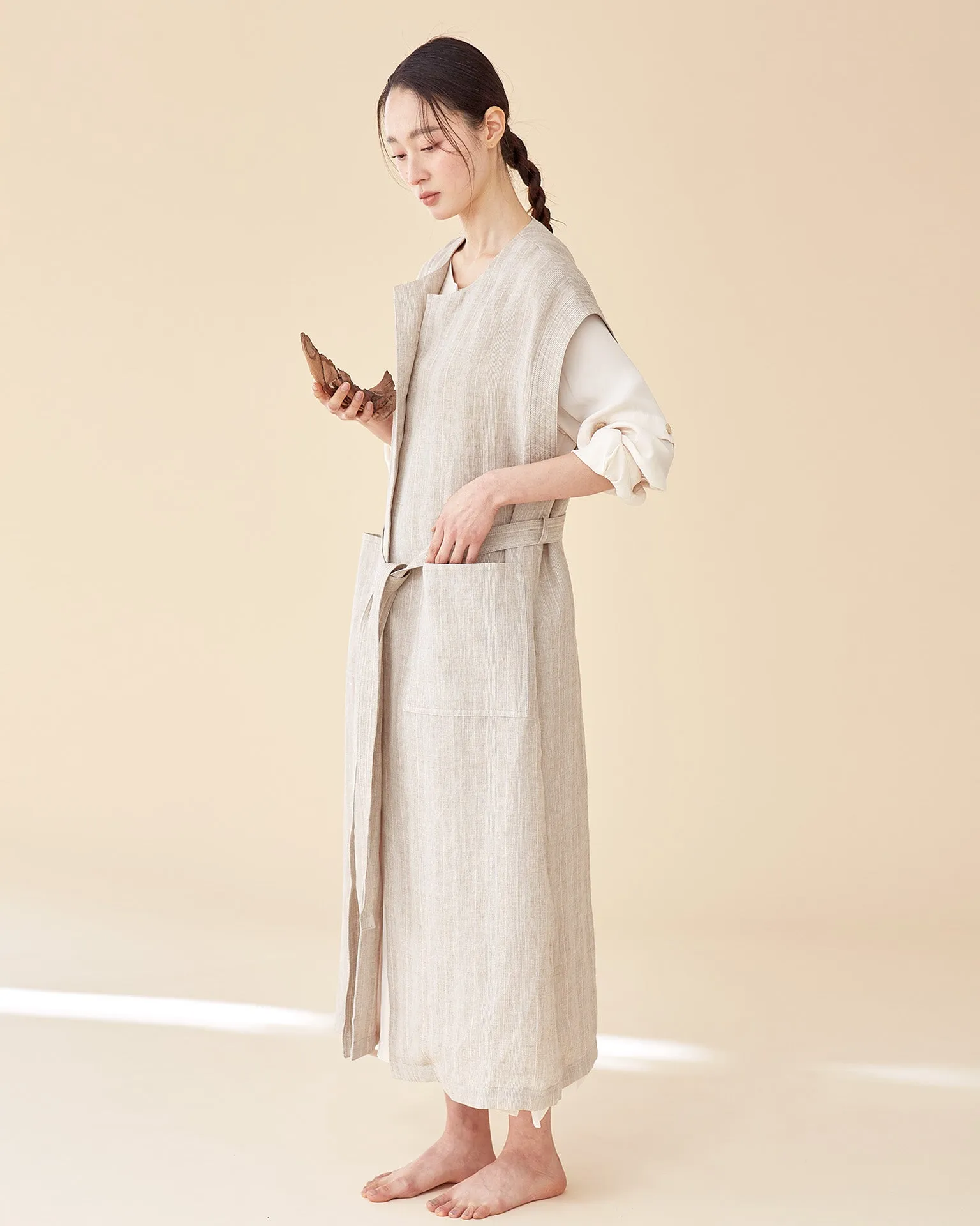 Black Walnut Robe / Premium Linen