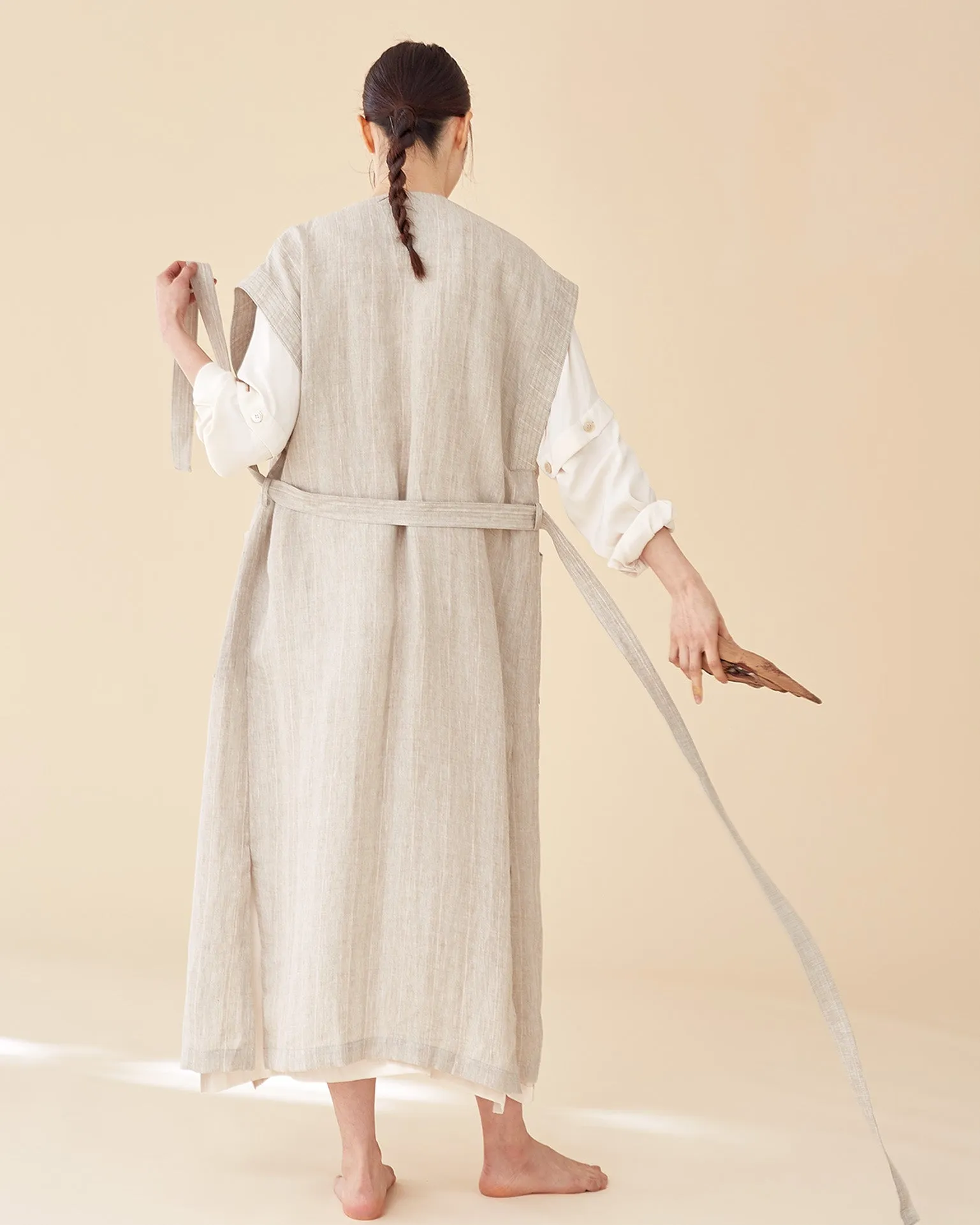 Black Walnut Robe / Premium Linen