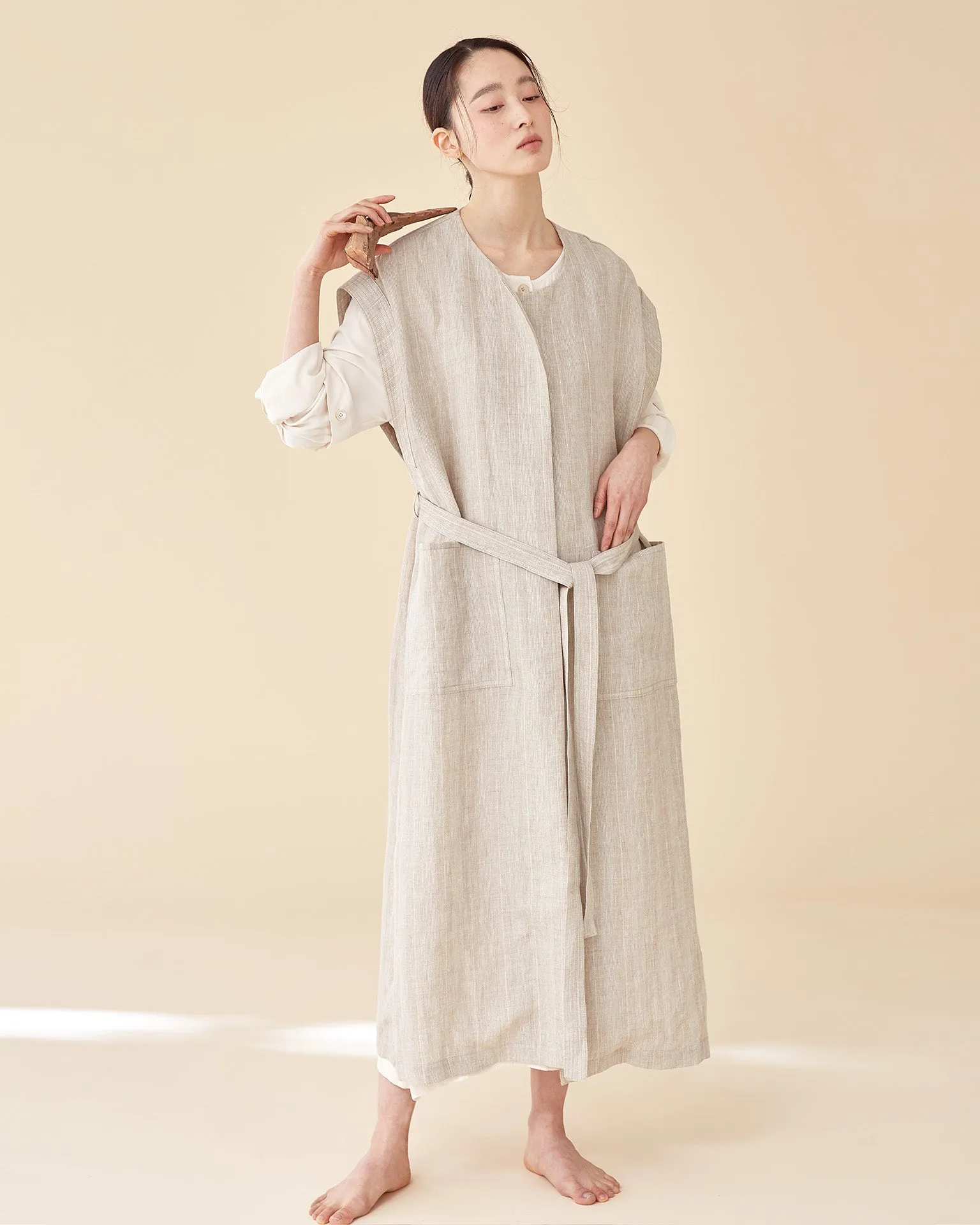 Black Walnut Robe / Premium Linen