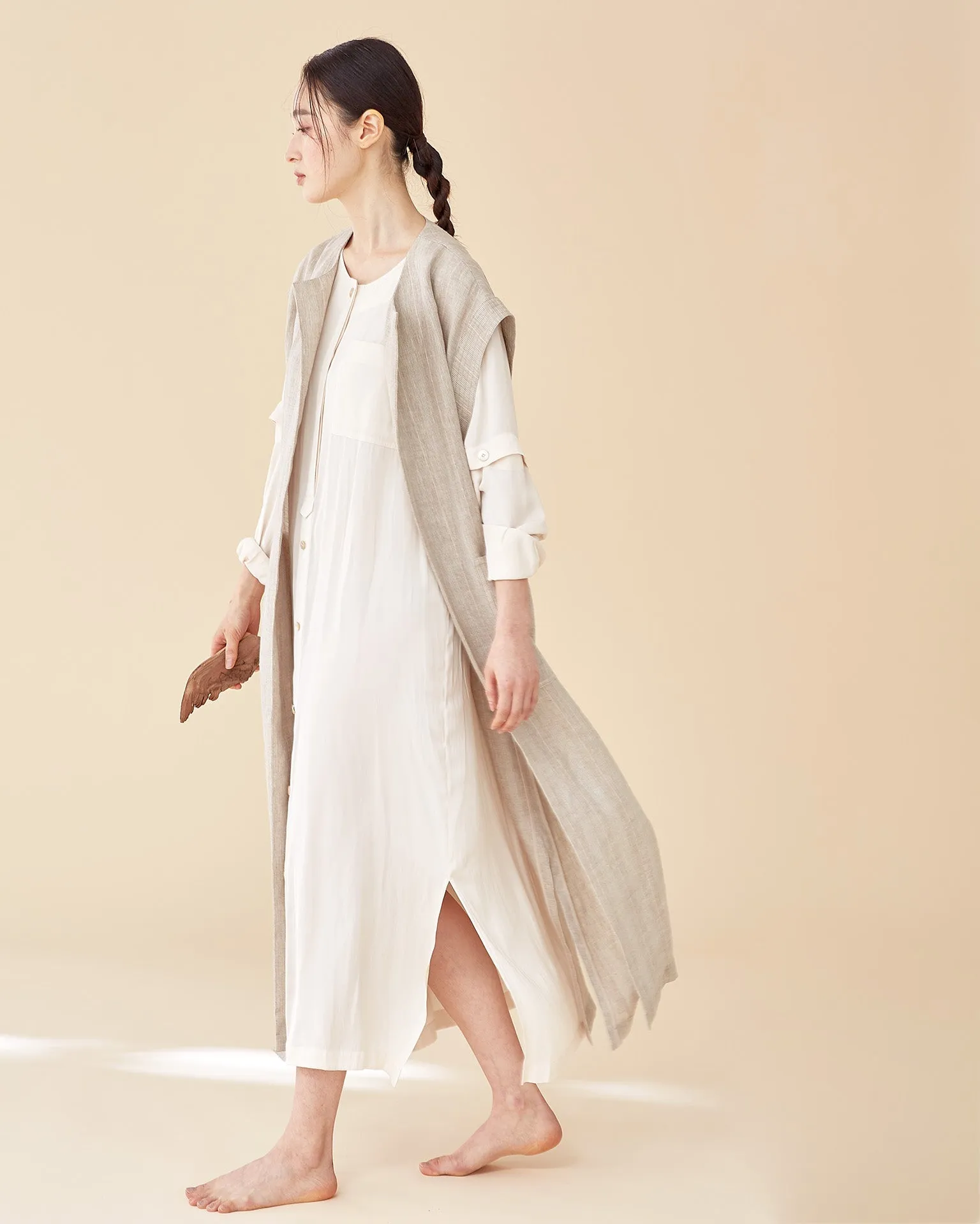 Black Walnut Robe / Premium Linen