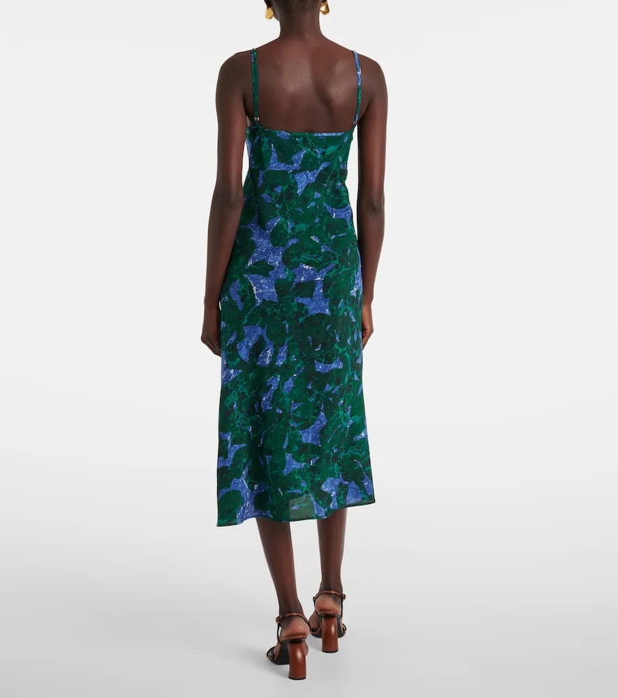 Dries Van Noten Printed silk slip dress