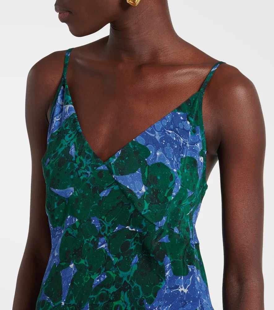 Dries Van Noten Printed silk slip dress