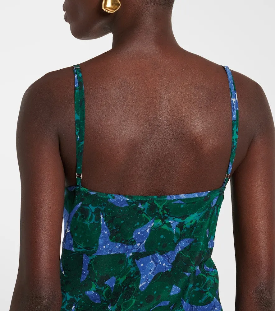 Dries Van Noten Printed silk slip dress
