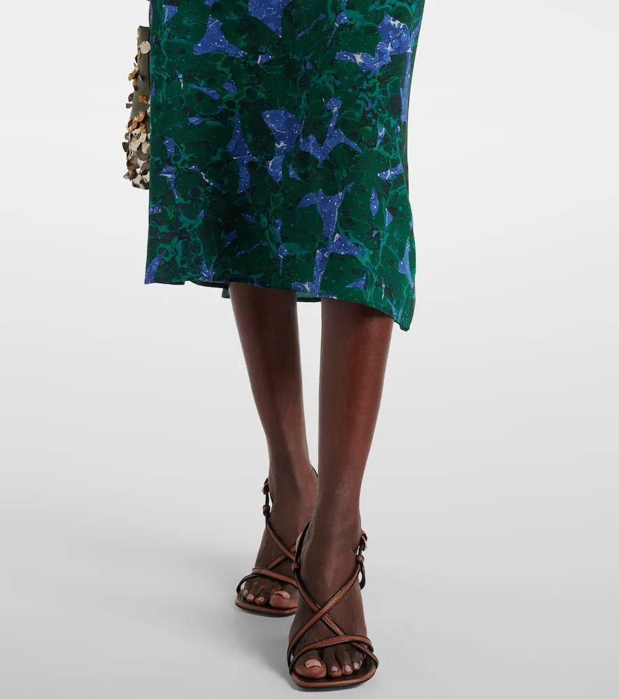 Dries Van Noten Printed silk slip dress