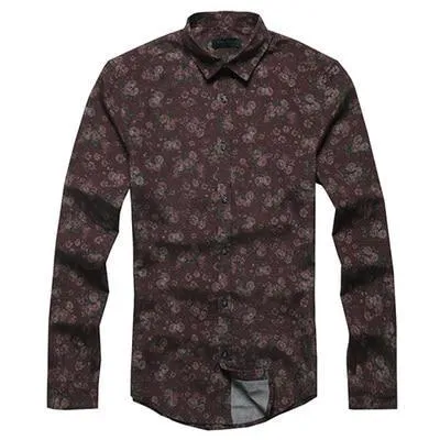 Floral Print Casual Cotton Long Sleeve Shirt #S2124