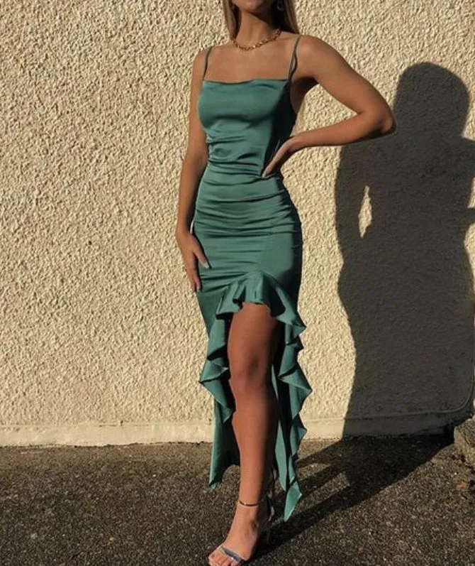 Green Sheath Prom Dresses Formal Evening Gowns Charming Party Dress