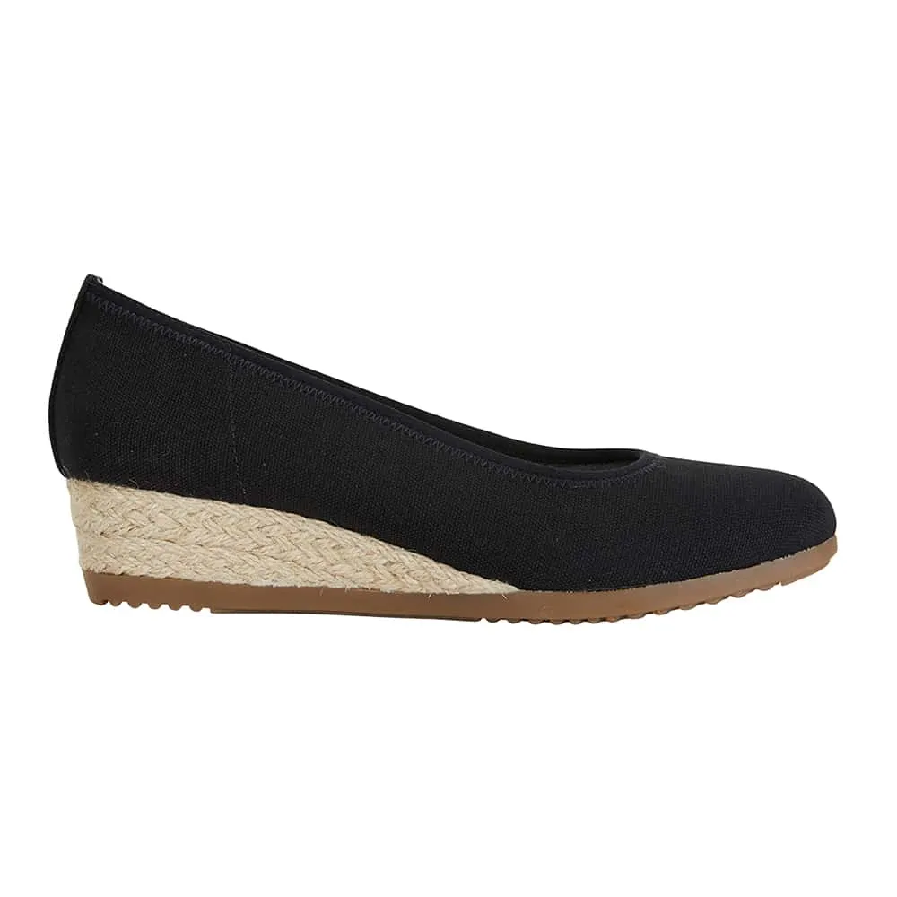 Inferno Espadrille in Black Fabric