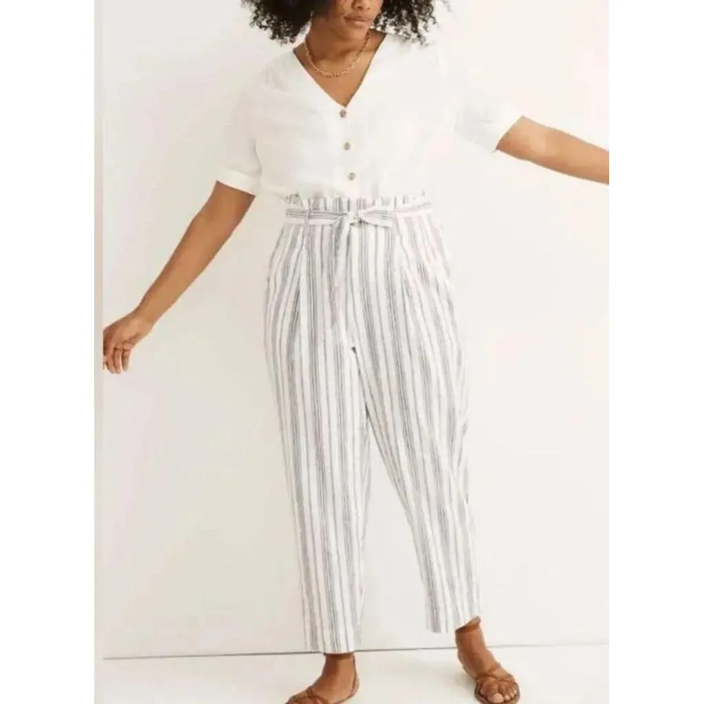 Madewell Paperbag Pants in Dark Baltic - Size 4