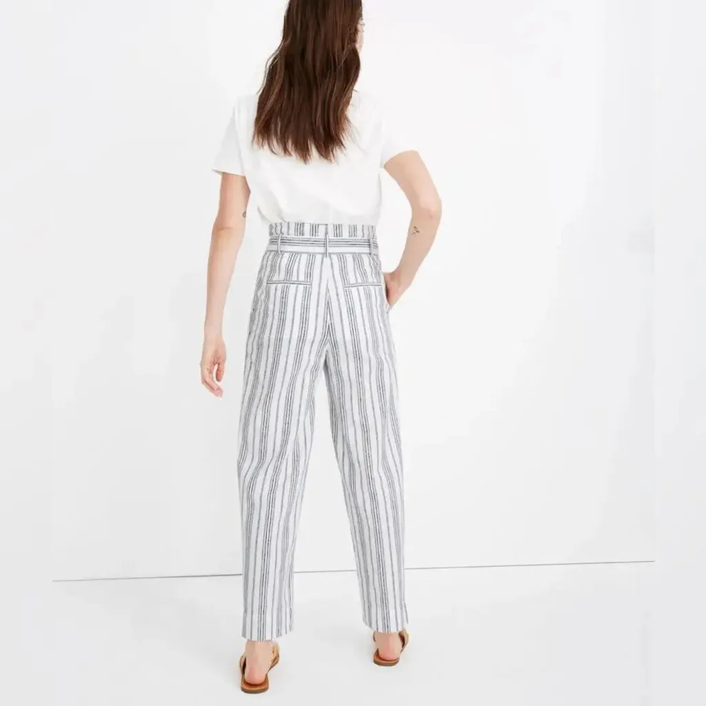 Madewell Paperbag Pants in Dark Baltic - Size 4