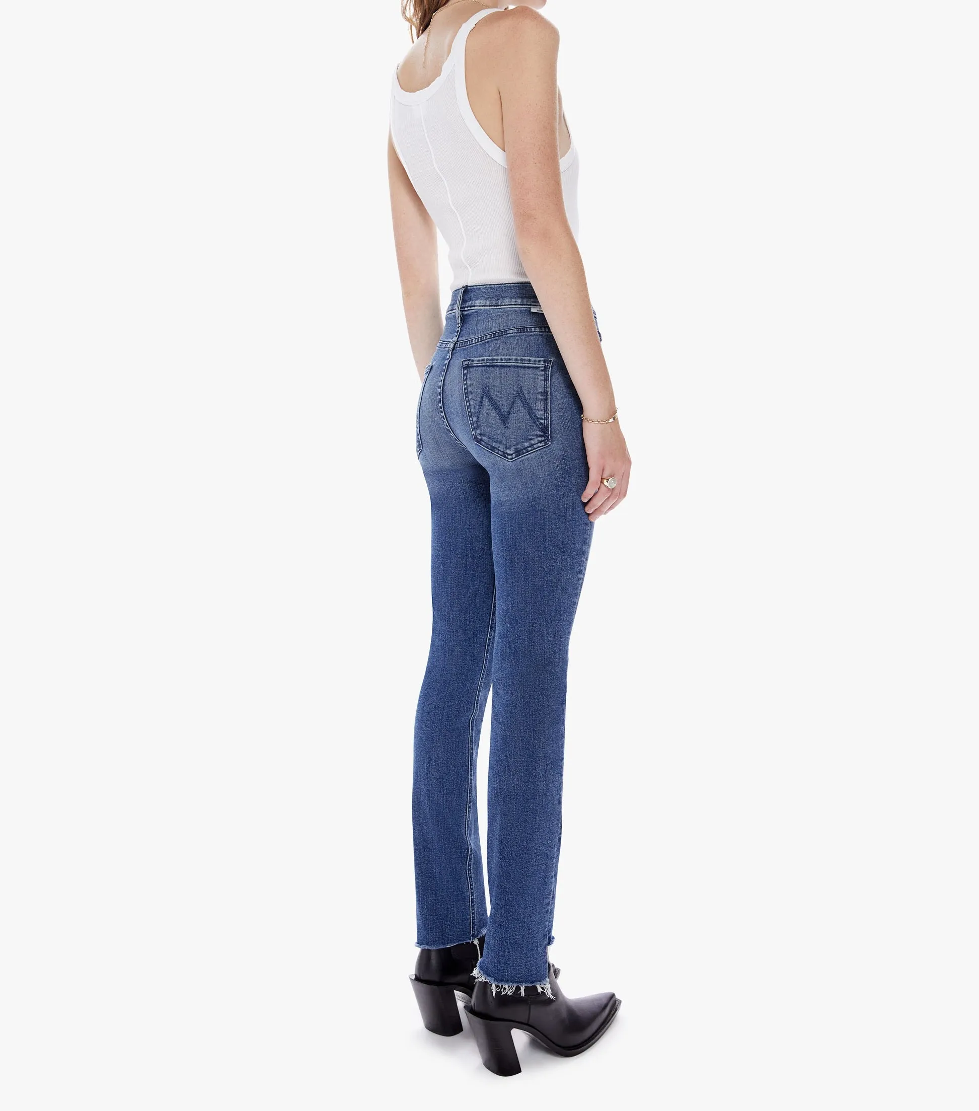 Mid Rise Dazzler Ankle Step Fray