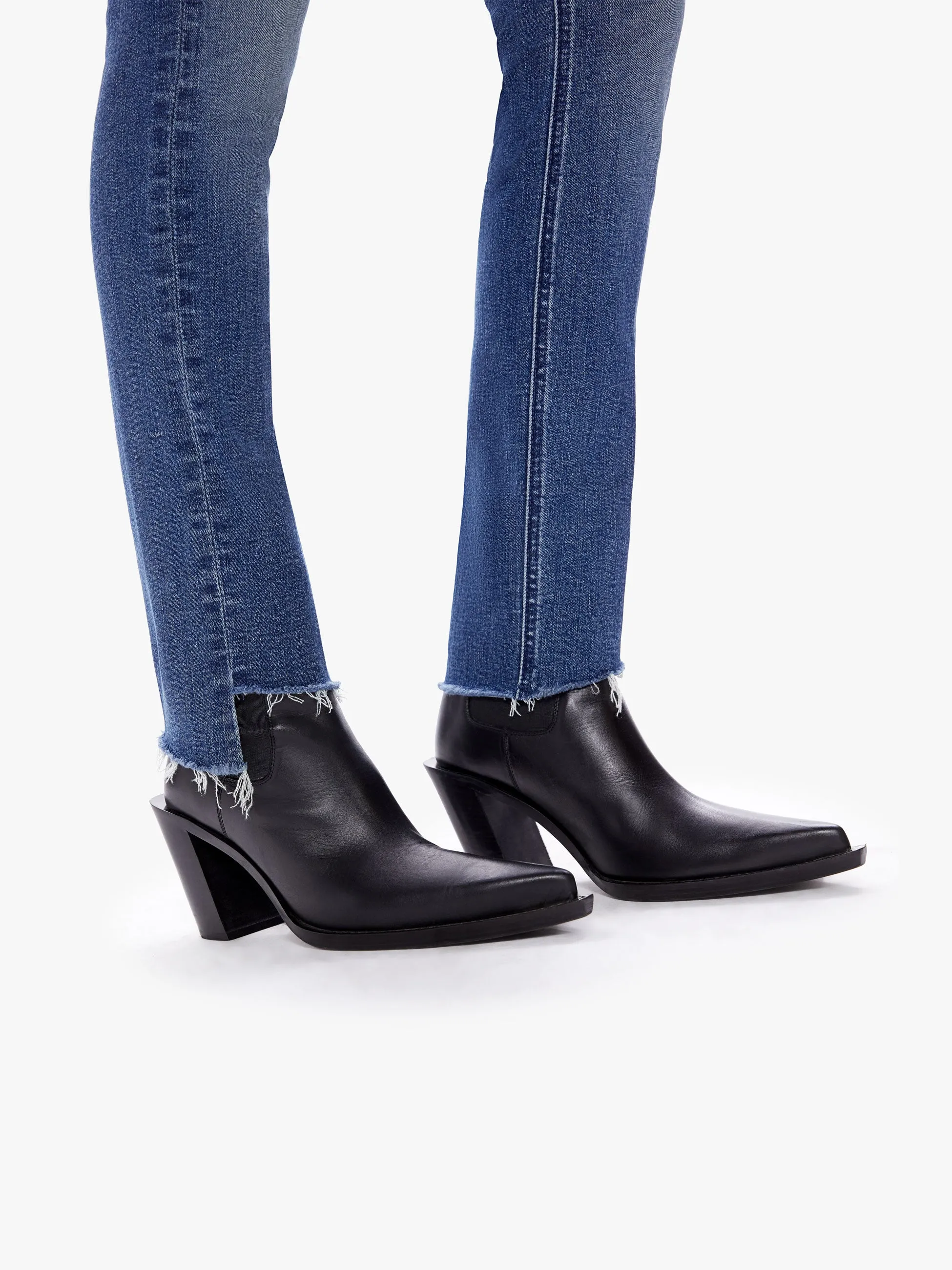 Mid Rise Dazzler Ankle Step Fray