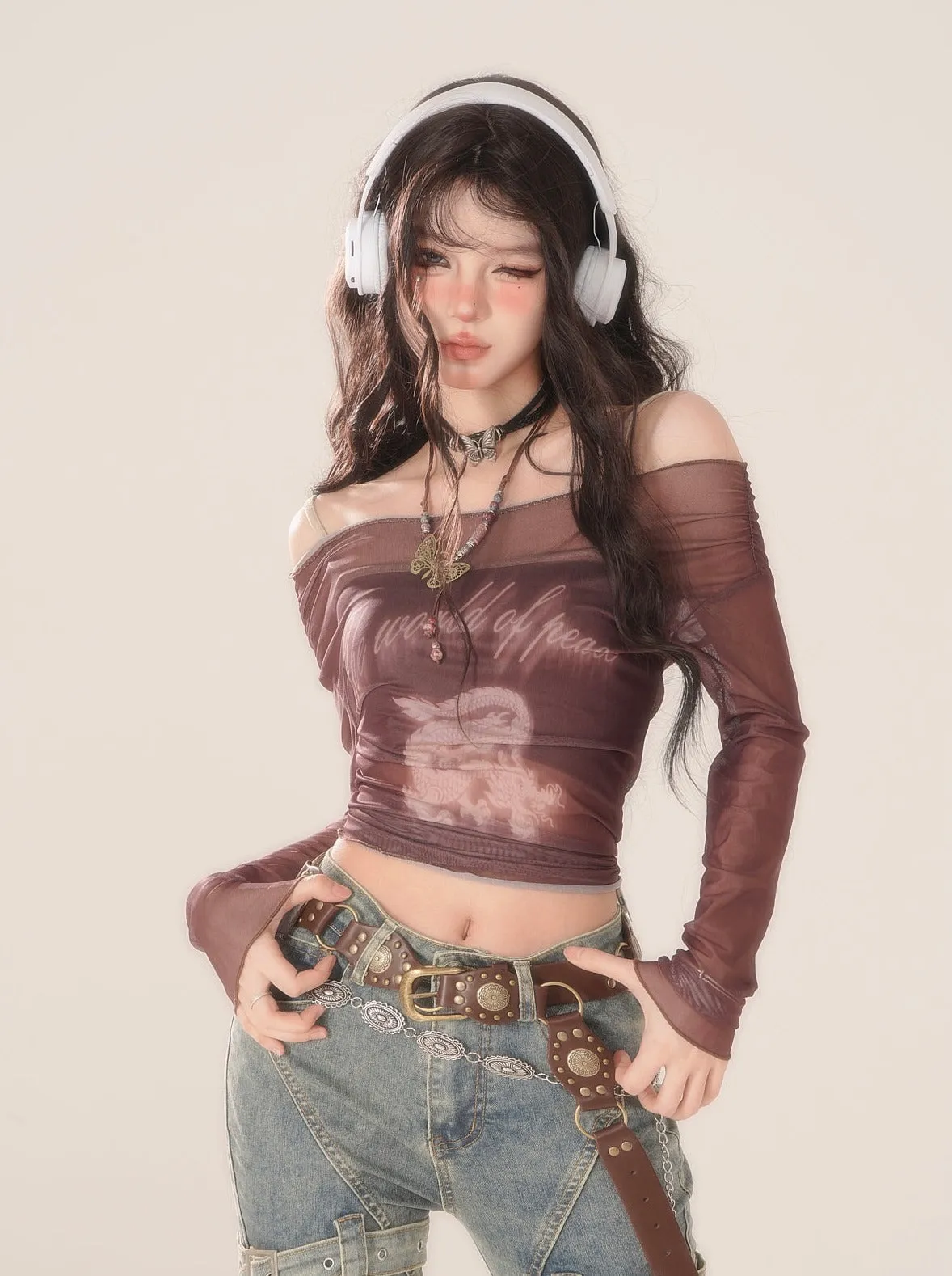Mode Tops Y2K Off-shoulder