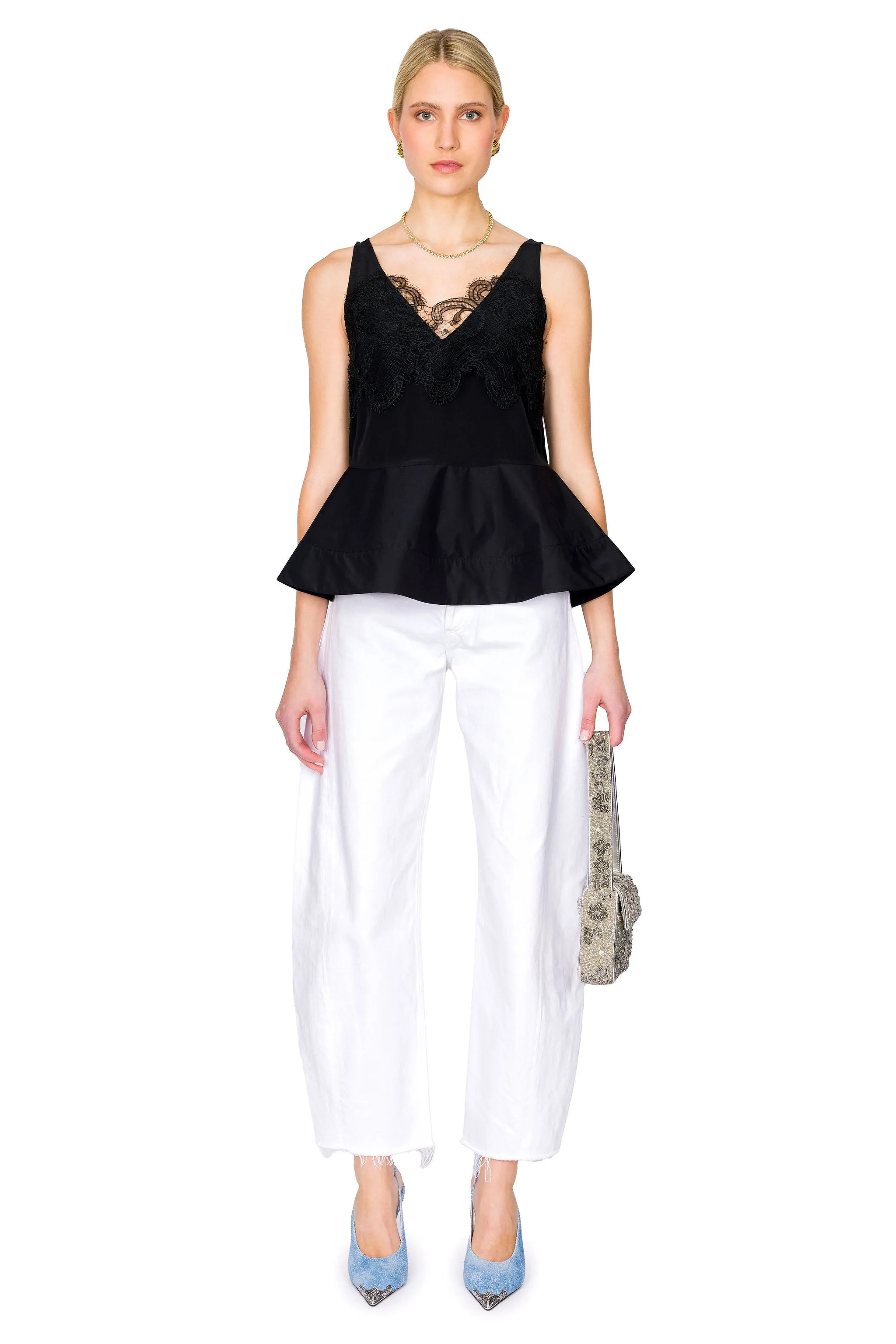 Peplum Tank With Lace