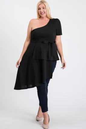 Pre-Order Twirl Around One-Shoulder Peplum Top