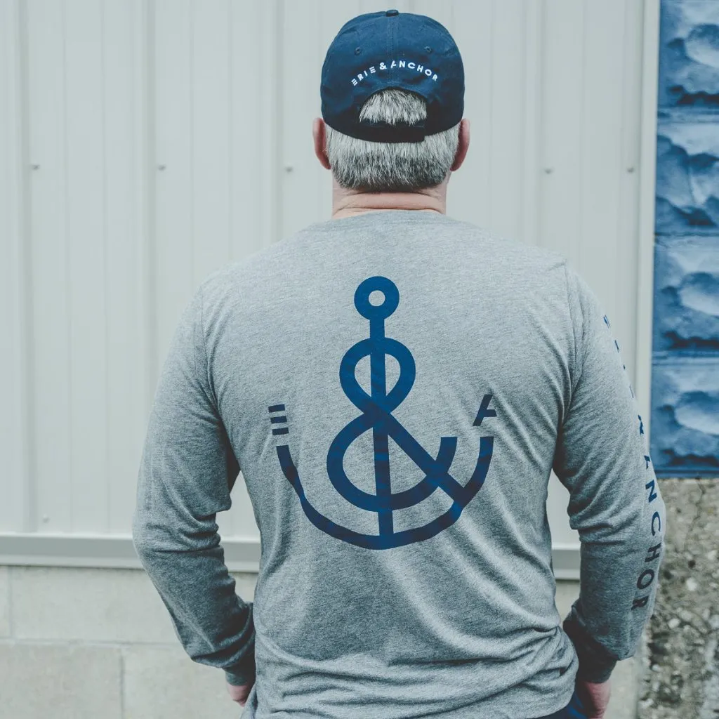 Signature Anchor Long Sleeve Tee-Gray