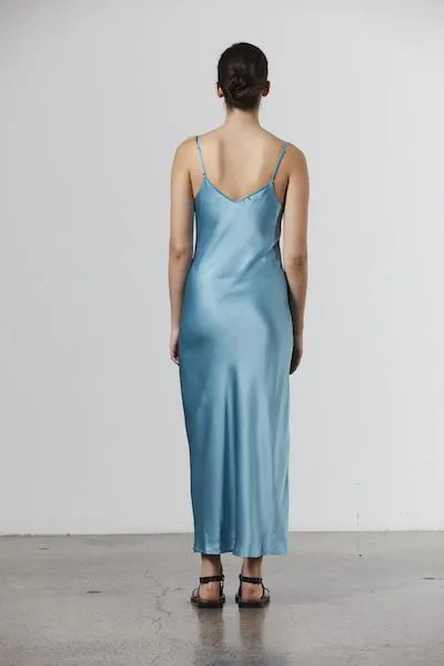 Silk Satin Slip - Cerulean