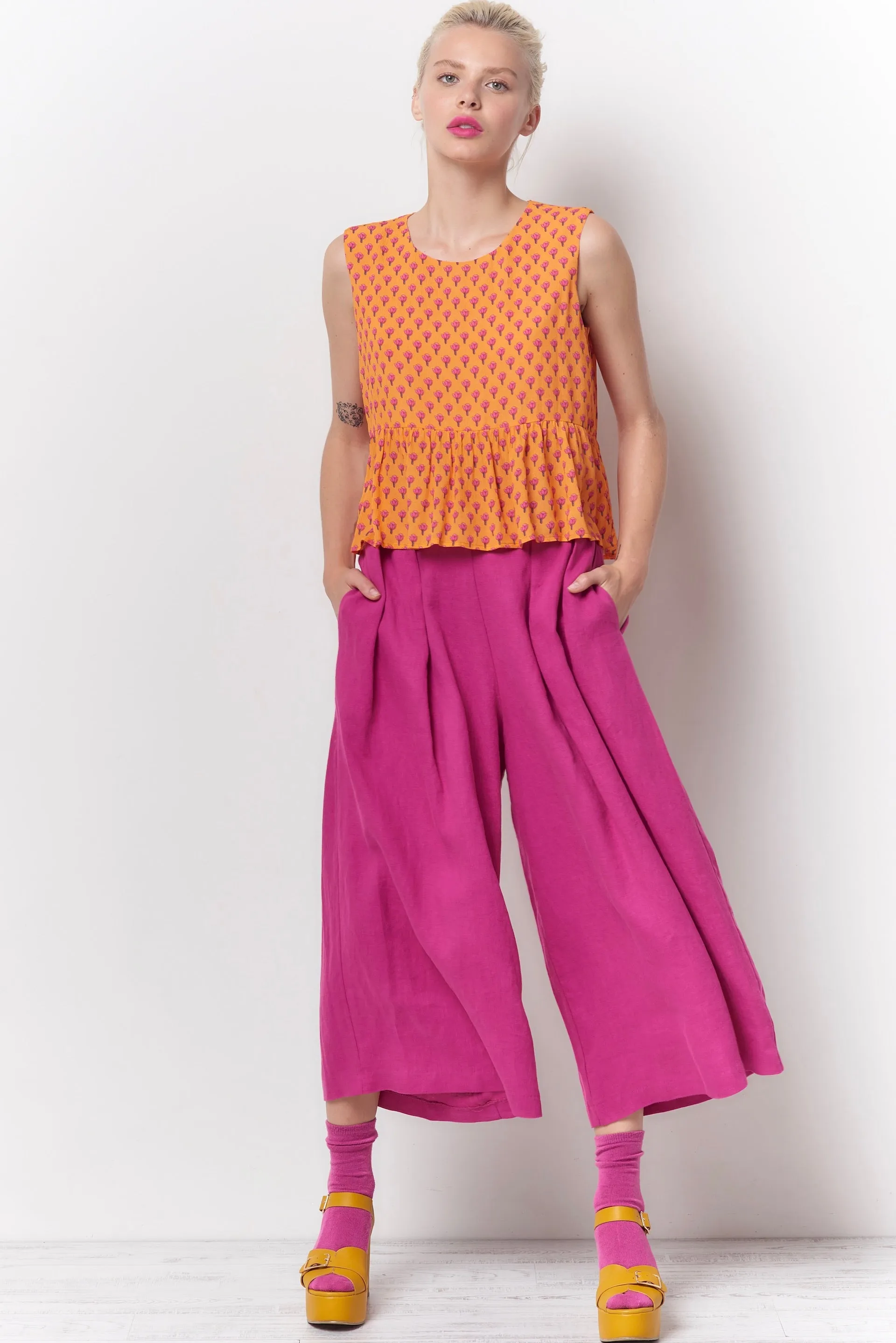 TRUDY High Waisted Culotte - Linen