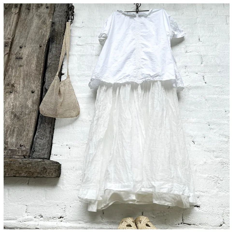 Tutu Slip Long linen\ organdy cream